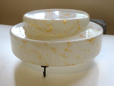 Art Deco Light Shade Fly catcher stepped plafonnier Vintage Mottled Glass 1930's