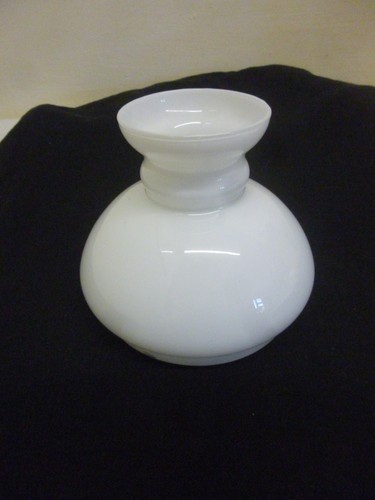 Milk glass oil lamp shade - milk,