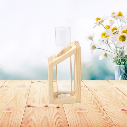 Glass tube vase with - with, bamboo