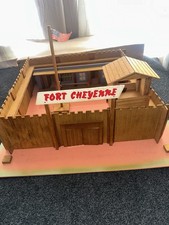 Vintage FORT CHEYENNE Elf toys Wooden Playset 1960/60's Boxed Timpo Britains