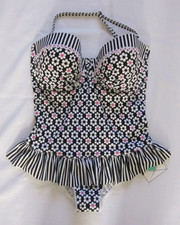 FROST FRENCH FLOOZIE SIZE  14 DD/E  RETRO DAISY PRINT  2 WAY SWIMSUIT BNWT