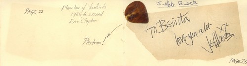 Jeff beck autograph and guitar - jeff,