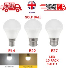 LED Light Bulbs E14 B22 E27 LED Golf Energy Saver Warm Cool White 60W 10 PACK