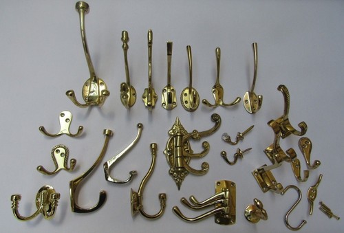 Brass hat and coat hooks - and,