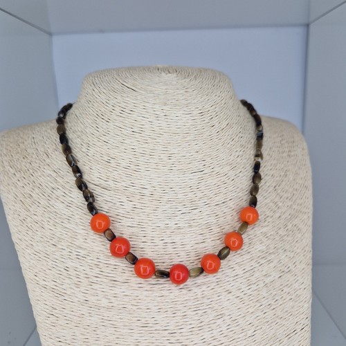 Vintage czech glass necklace - glass,