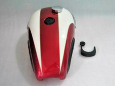 Triumph T140 Cherry & Cream Painted Fuel Petrol Tank With Badges, Knee Pads