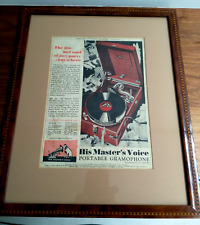 His Master's Voice, HMV Advert Punch Magazine 1932, Real Walnut Marquetry Frame