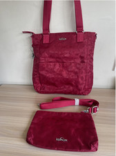 Kipling ORTOLI Shoulder Bag With Clutch Bag / Purse in Geo Scarlett Brand New