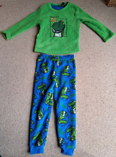 Boys PRIMARK Disney TOY STORY Rex Green and Blue Fleece Pyjama Set (4-5 yrs)