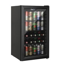 Beverage Cooler Undercounter Black 98L Triple Glazed Glass Door Willow WBC98B