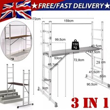 Heavy Duty 3 IN 1 Aluminium Scaffolding Ladder Work Platform Combination Ladders