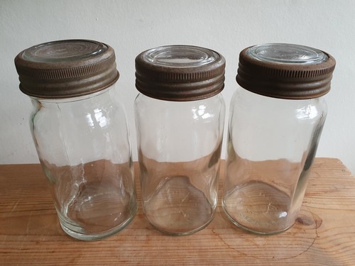 Vintage glass preserving jars - vintage,