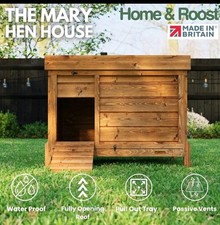 Wooden Chicken Coop with Nesting Boxes, Tray, for 2-4 Chickens