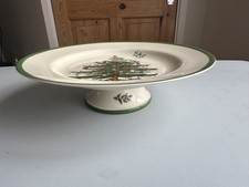 Spode Christmas Tree Round Footed Cake Pie Serving Plate 27 cms diameter  - Used