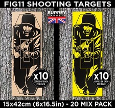 FIG 11 SHOOTING TARGETS 15x42cm AIR RIFLE PISTOL BB ARMY FIGURE 11 MIX x20 Pack