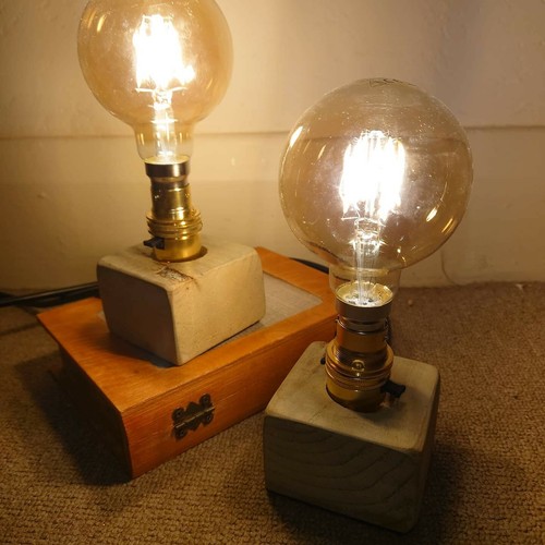 Wooden block lamp - wooden,