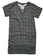 NEXT Black White Linen Blend Kaftan Tunic Shift Pocket Dress CRAZY CLEARANCE £5!