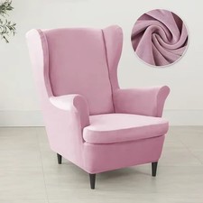 2 Pcs Velvet Wingback Chair