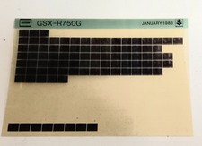 Suzuki GSXR 750 G Spare Parts List Microfiche (Jan 1986)
