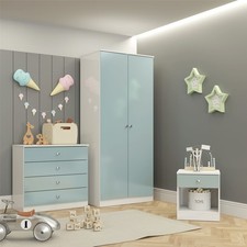 Denver White Blue Gloss 2 Door