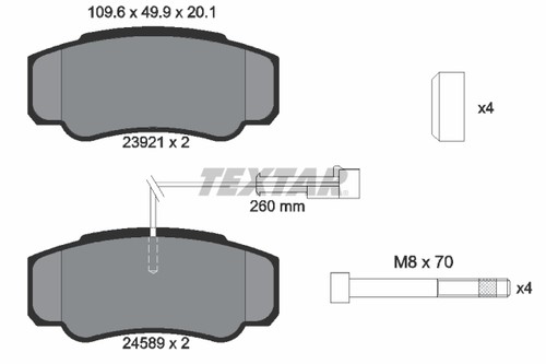 New brake pad set - new,