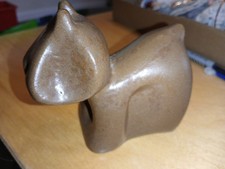 Brutalist stylised TEKT Estonia Russian USSR Pottery DOG Figure MCM 3 1/2" Tall 