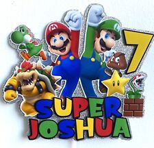 Super Mario Luigi 3D Cake Topper Personalised Name & Age High Quality Print