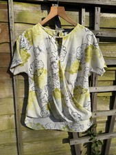 Debenhams BETTY JACKSON. BLACK UK 10 Wrap Around Short Sleeve Green Choker Top