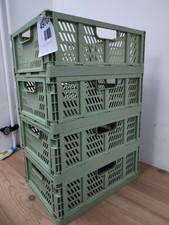 Storage Basket Collapsible Large Capacity Plastic Foldable Home Crate Box