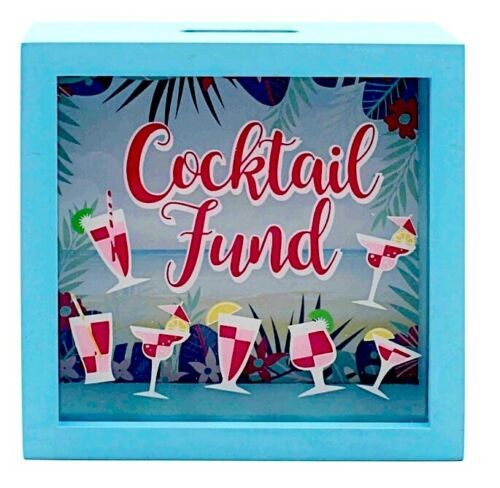 Money box wooden frame glass - wooden,