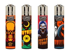 RARE Halloween Clipper Lighters Funny Cool Clippers Lighter Ghosts Skulls Gas