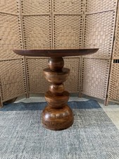 Amos Sculpture Solid Mango Wood Small Hall Table, Round H76.5cm x 76cm RRP399