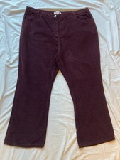 Ladies Burgundy Corduroy Trousers Size 22 Glamorosa Excellent Condition