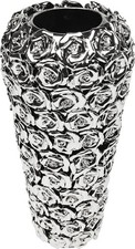 Large Silver Chrome Rose Vase