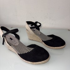 M&S Black Espadrille Wedge