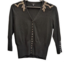 Hobbs 14 Women's Penelope Casmere Wool Blend Detail Cardigan Beaded