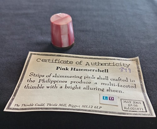 Pink hammershell thimble - thimble, with