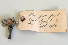 WW2 RAF Bomb Split Pin & Instruction Tag