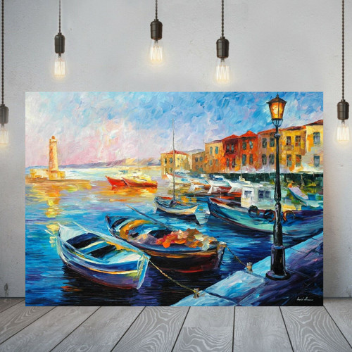 Leonid afremov fishing boats - leonid,