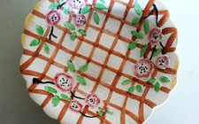 RARE 24 cms antique vintage hand painted AVON WARE ENGLAND Fruit/Water Bowl