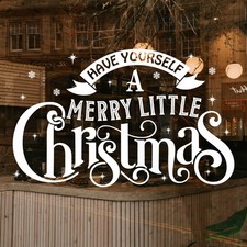 Christmas Window Wall Stickers MERRY CHRISTMAS Shop Window Display Transfers #2