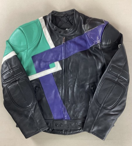 Vintage leather biker jacket - leather,