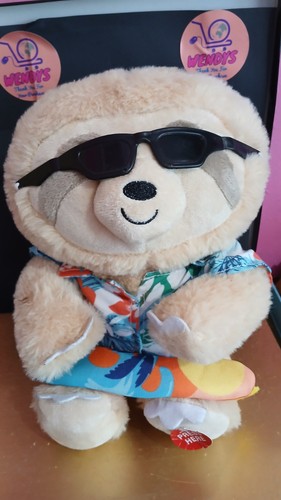 Animated surfing sloth plush - animated,