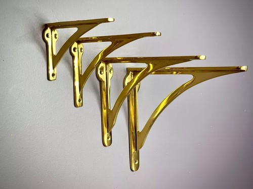 Polished brass plated shelf - plated,