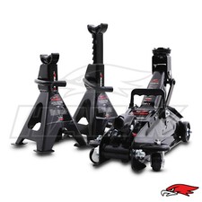 2T COMPACT GARAGE RACING HYDRAULIC CAR TROLLEY JACK 2 TONNE & 2 AXLE STANDS