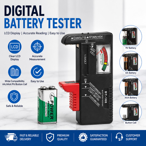 Digital battery tester lcd - battery,