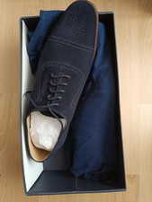 Charles Tyrwhitt MEN BROGUE SHOE NEW WITH BOX SUEDE  RARE NAVY BLUE UK 10.5