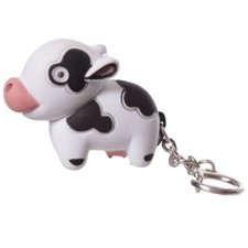 Little Cow Keyring | LED Torch & Mooing Sound | Mini Gift | Cracker Filler