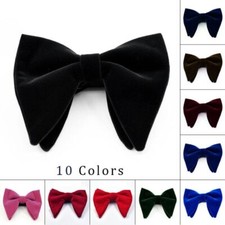 Solid Bow Tie Velvet Adjustable Necktie Mens Oversized Bow Tie  Wedding Party