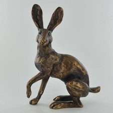 Bronze effect hare sculpture - hare,